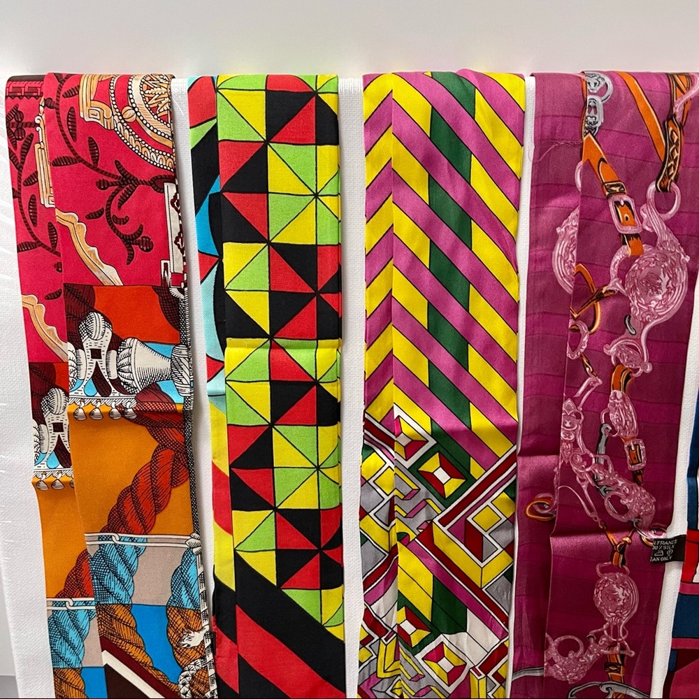 Multiple Silk Twilly Scarves for Handbag Handles and Accessories - Picture 5 of 7